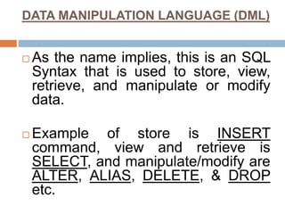 INTRO TO SQL | PPTX