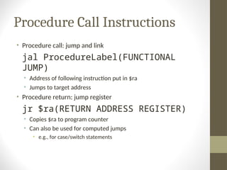 Comprehensive Guide to MIPS Procedure Calls and Register Usage in ...