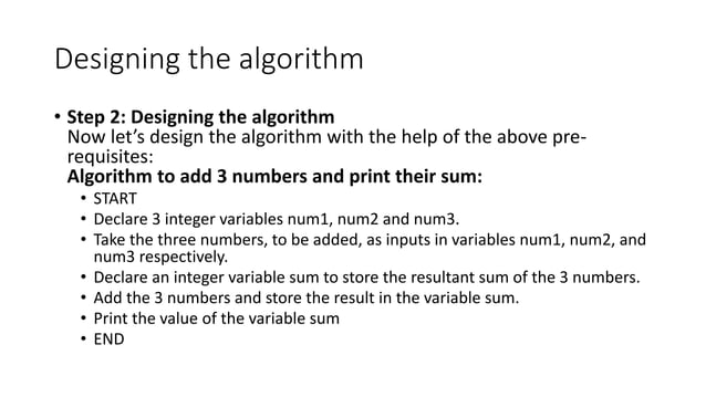 problem solving and algorithm development | PPT