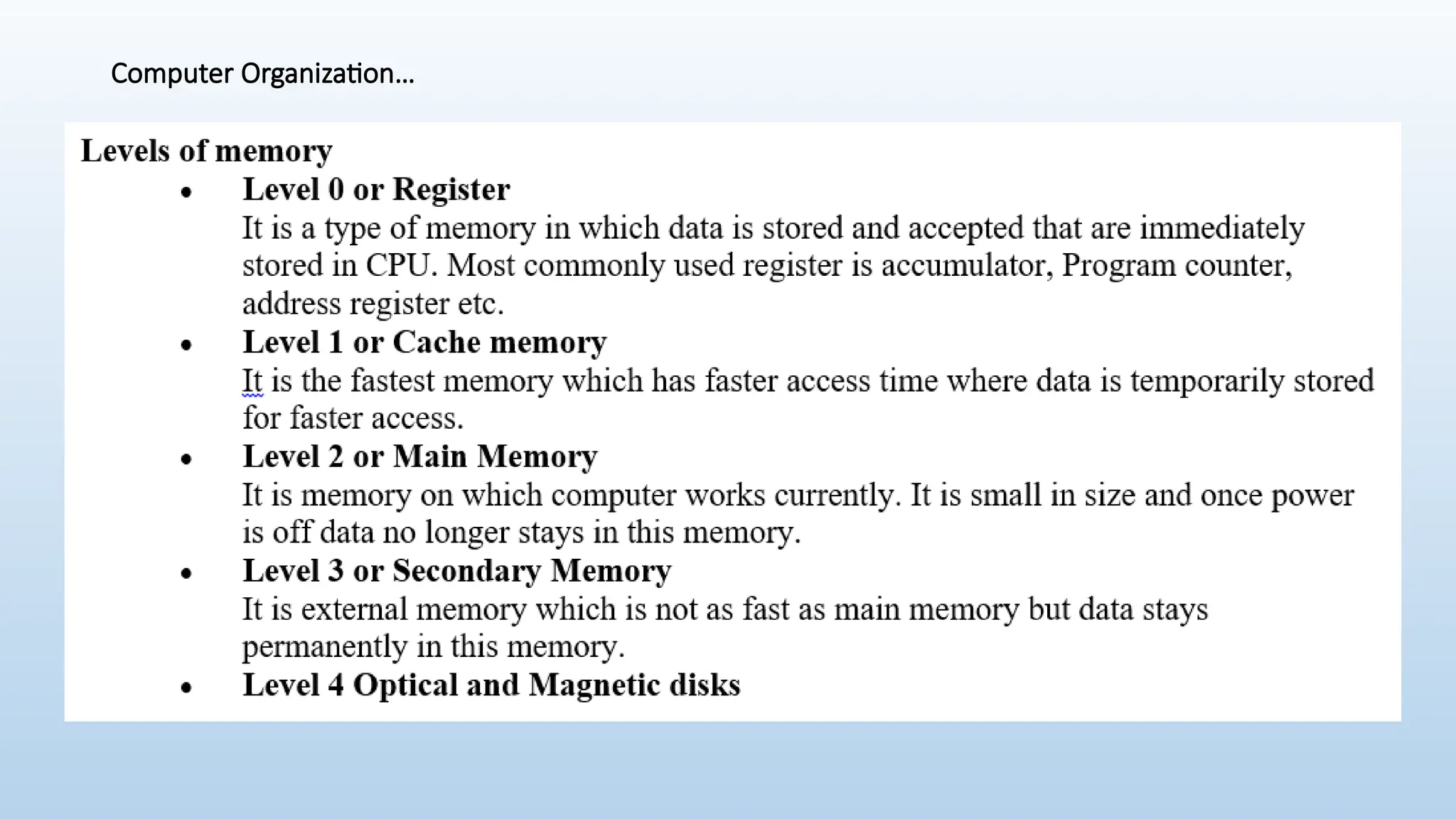 Computer Organization…
 