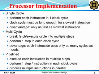 Single Cycle Processing | PPTX