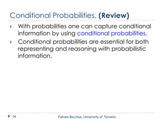 Conditional Probability In Ai CSC384: Intro to Artificial Intelligence | PDF