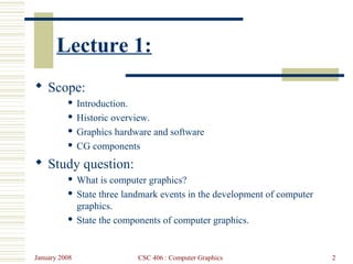 lecture1 introduction to computer graphics(Computer graphics tutorials ...