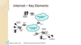 Bayero University , Kano CSC7307 Computer Communication & Networks
Internet – Key Elements
 