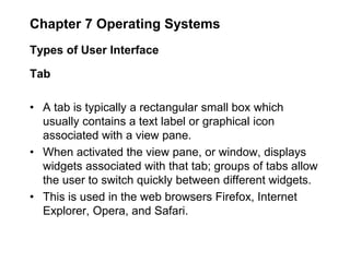 Operating System Tab Fundamentals of Computing Chapter 7 | PPT