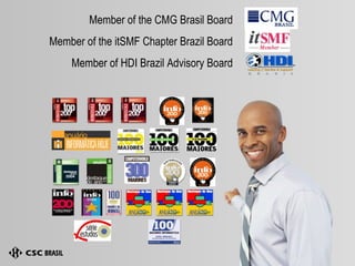 Member of the CMG Brasil Board Member of the itSMF Chapter Brazil Board Member of HDI Brazil Advisory Board 