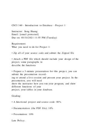 Csci 340 Introduction To Database Project 1instructor Pdf Csci 340 Introduction To Database Project 1instructor Pdf