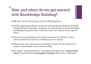 Knowledge Building in Senior Kindergarten and Grade 1 | PPT