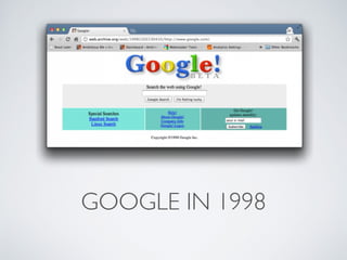 GOOGLE IN 1998
 
