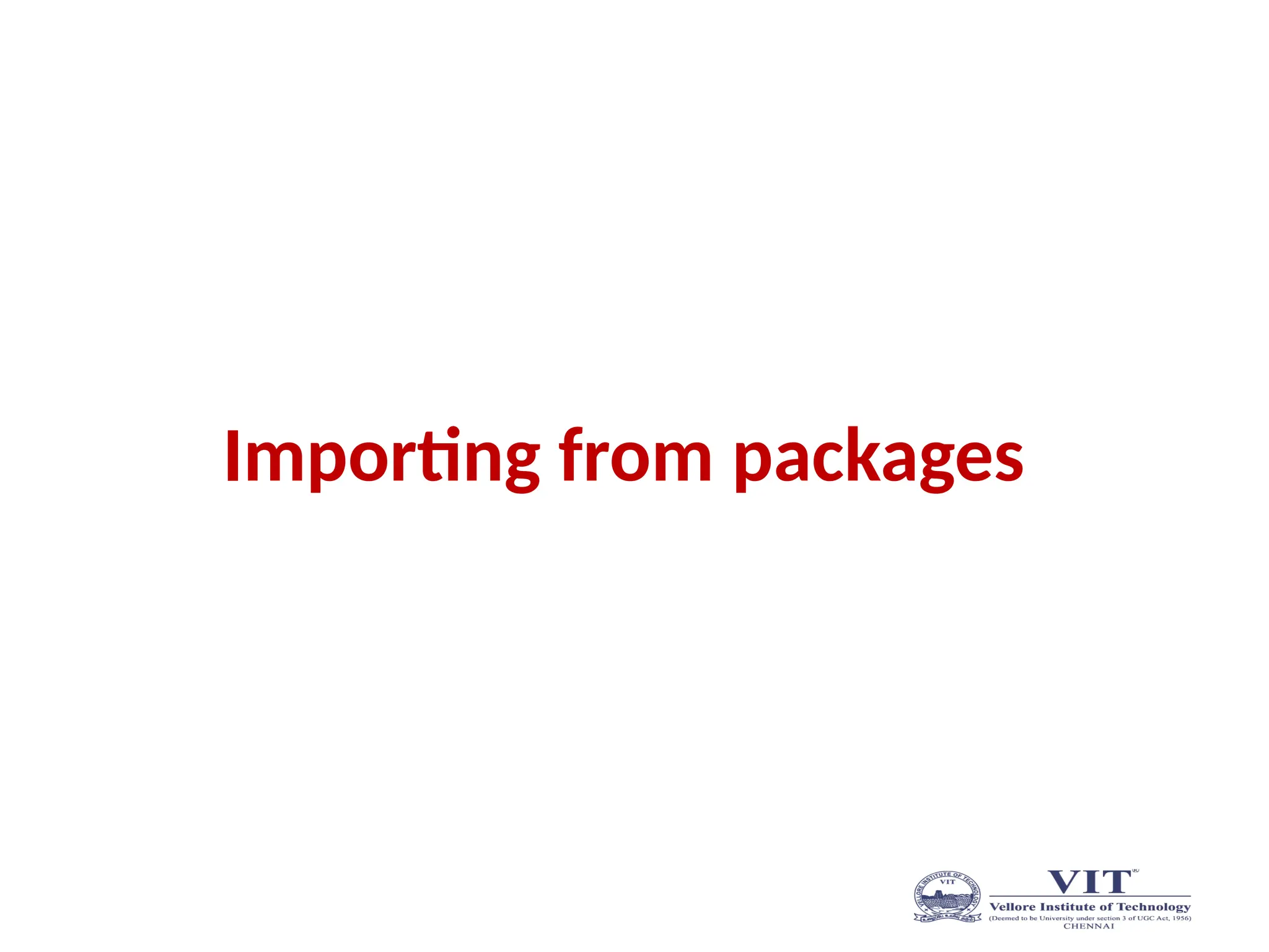 Importing from packages
 