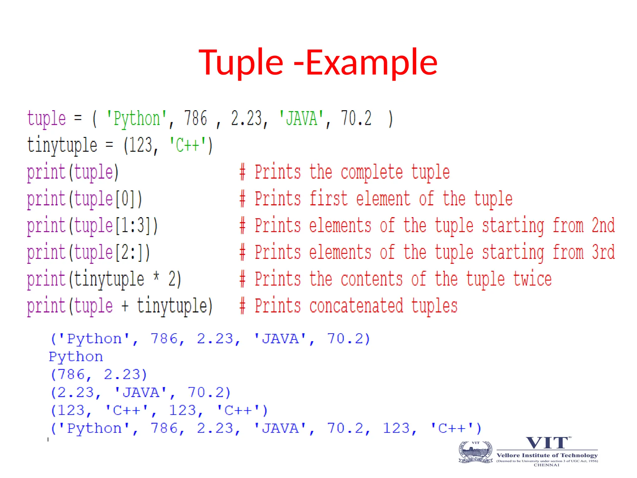 Tuple -Example
 