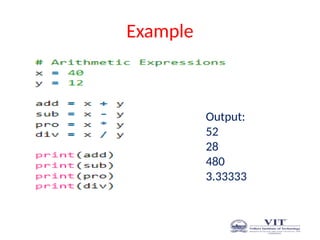 Example
Output:
52
28
480
3.33333
 