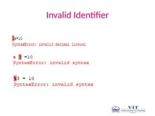 Invalid Identifier
 