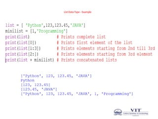 List Data Type - Example
 
