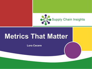Metrics That Matter
Lora Cecere
 