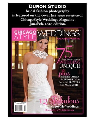 Chicago Style Weddings Magazine cover features Duron Studio's photography