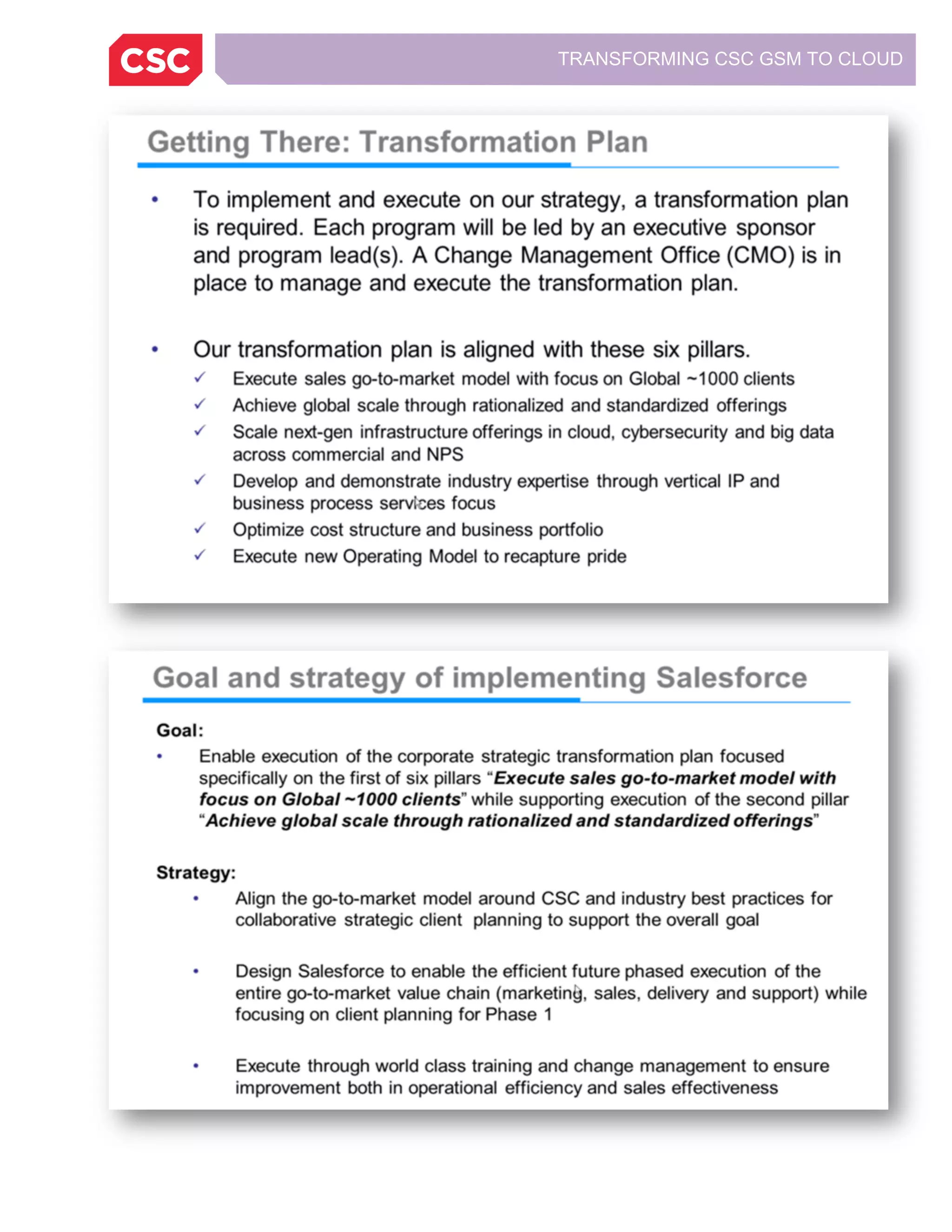 TRANSFORMING CSC GSM TO CLOUD
 