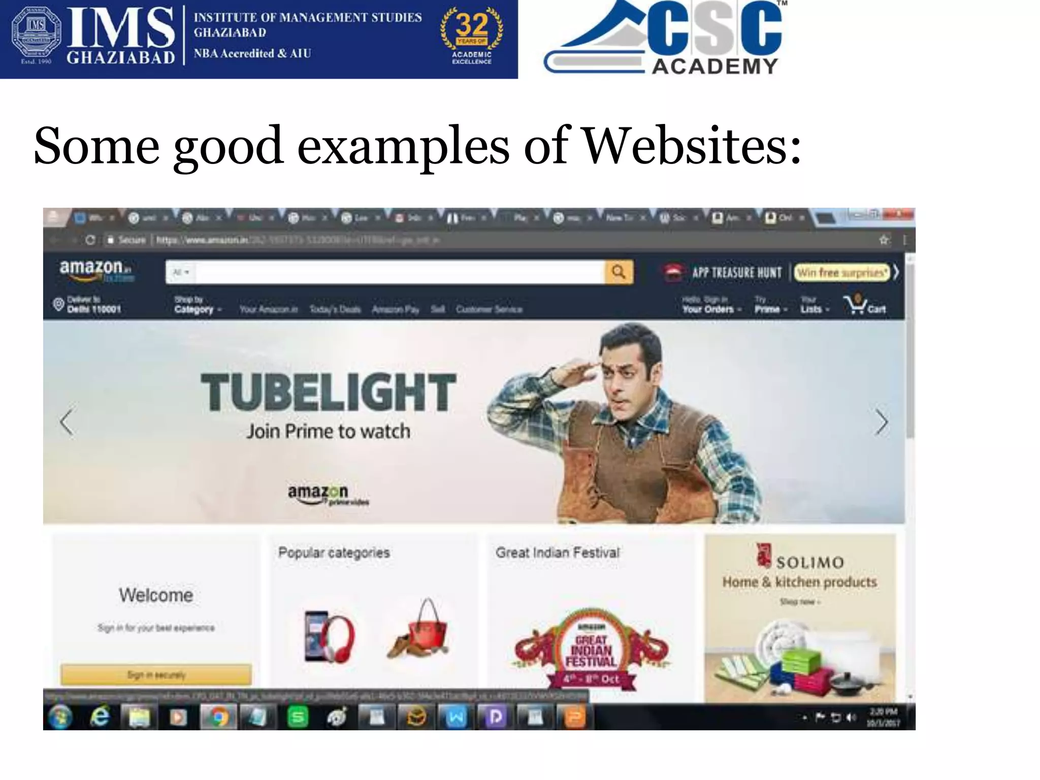 Some good examples of Websites:
 