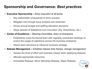 Sponsorship and Governance: Best practices
 Executive Sponsorship – Drive execution at all levels
    –   Key stakeholder...