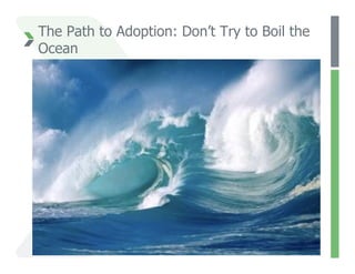 The Path to Adoption: Don’t Try to Boil the
Ocean
 