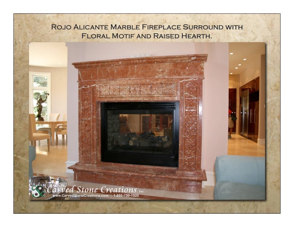 Rojo Alicante Marble Fireplace Surround