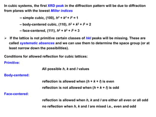Primative Cubic Diffraction Pattern solid state chemistry, crystal structure determination.pdf