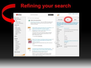 Refining your search 
 
