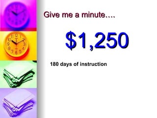 Give me a minute…. $1,250 180 days of instruction 
