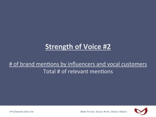 Strength	
  of	
  Voice	
  #2	
  
                                       	
  
#	
  of	
  brand	
  men#ons	
  by	
  inﬂuenc...