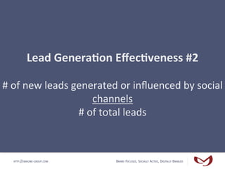 Lead	
  Genera1on	
  Eﬀec1veness	
  #2	
  
                                         	
  
#	
  of	
  new	
  leads	
  genera...