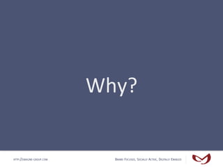 Why?	
  


HTTP://EMAGINE-GROUP.COM       BRAND FOCUSED, SOCIALLY ACTIVE, DIGITALLY ENABLED
 