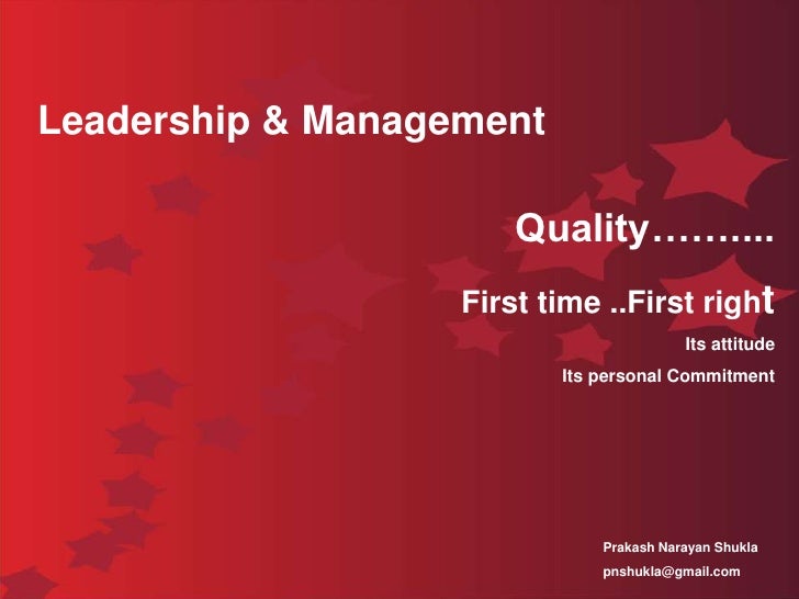 Quality First Time Right Approach