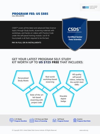 CERTIFIED SENIOR DATA SCIENTIST (CSDS™) | PDF