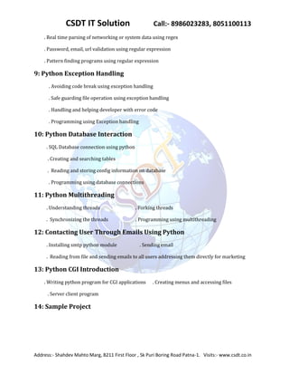 Python institute in Patna | PDF