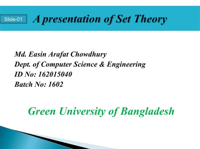 presentation about set theorem | PPT