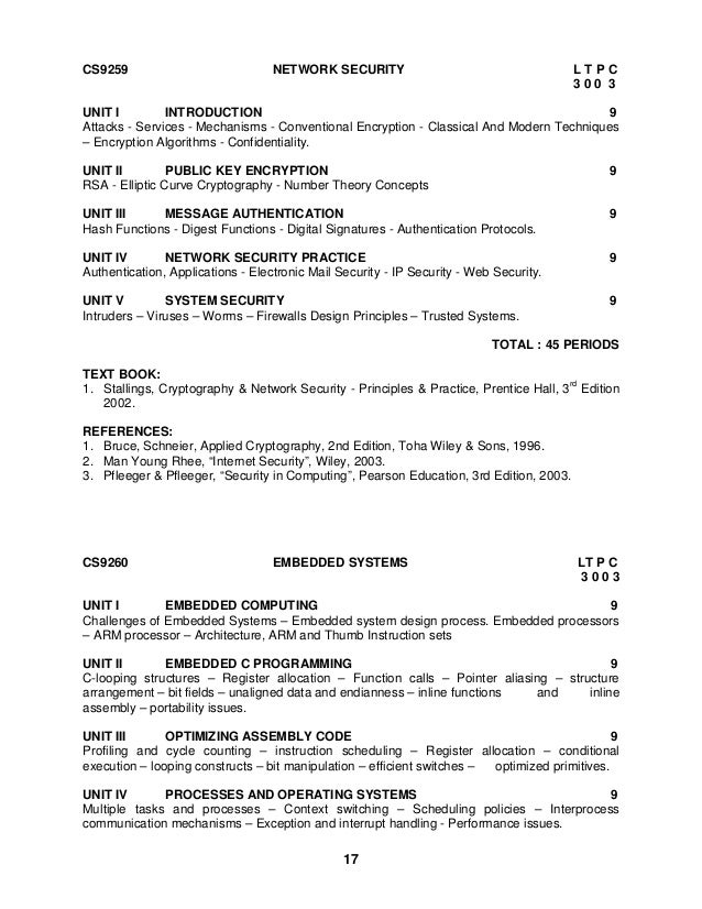 M E syllabus regulation 2009