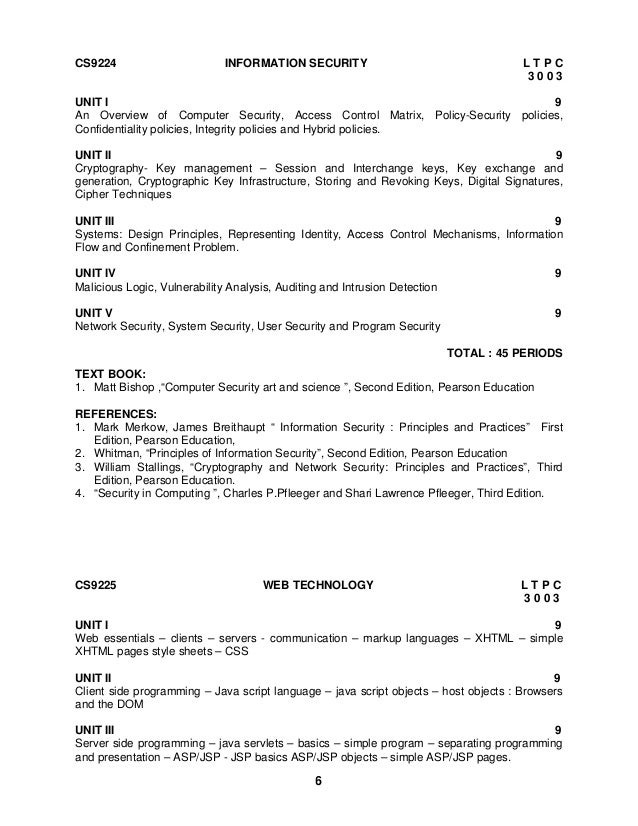 M E Syllabus Regulation 2009