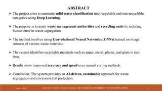 CSE-MINOR PROJECT-1 Review 2 RECYCLABLE SOLID WASTE DETECTION USING ...