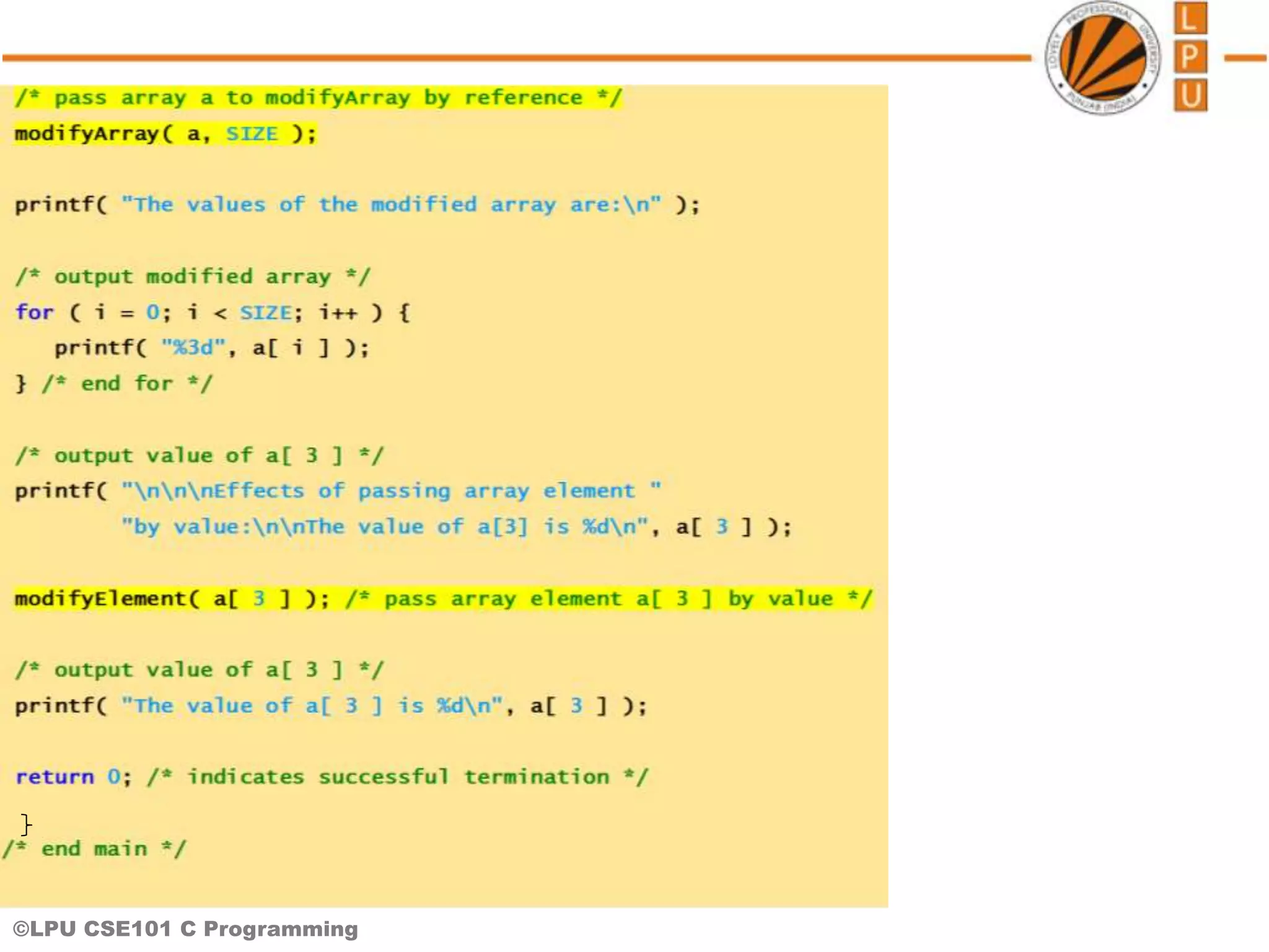 ©LPU CSE101 C Programming 