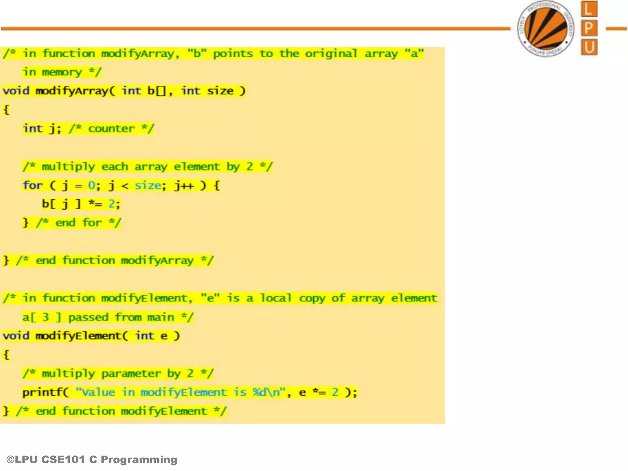 ©LPU CSE101 C Programming 