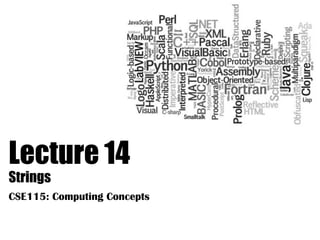 Cse115 lecture14strings part01 | PPT