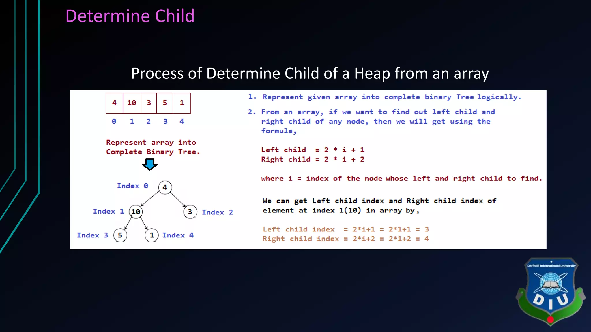 Determine Child
Process of Determine Child of a Heap from an array
 