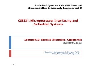 In-Depth Lecture on Stack Operations and Recursive Programming with ARM ...