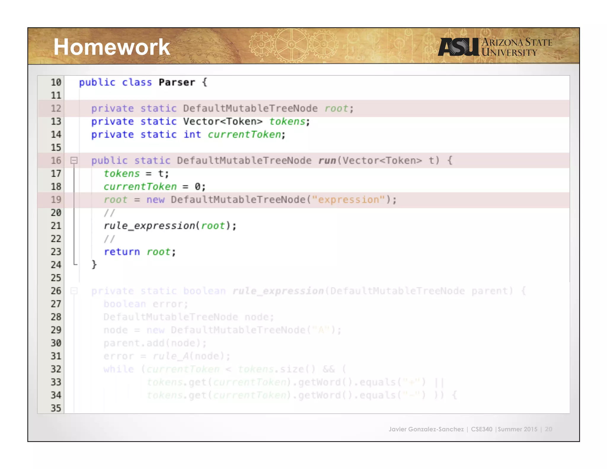 Javier Gonzalez-Sanchez | CSE340 |Summer 2015 | 20 Homework 