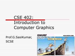 CSE 402:  Introduction to  Computer Graphics Prof.G.SasiKumar,  SCSE 