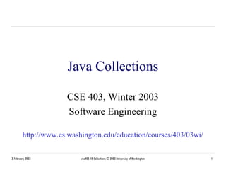 cse403-10-Collections- iNTRODUCTION TO FRAMEWORK | PPT
