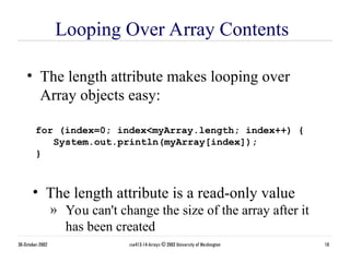 Programming Language Java Arrays and ArrayList | PPT