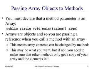 Programming Language Java Arrays and ArrayList | PPT