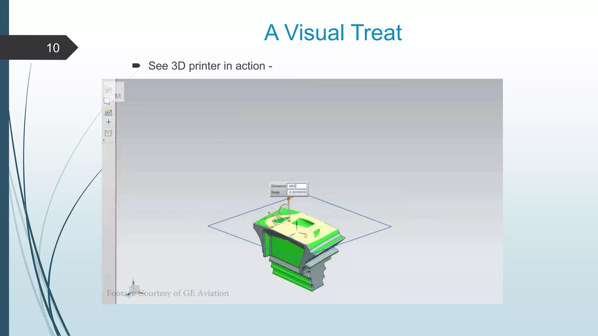 A Visual Treat
 See 3D printer in action -
10
 