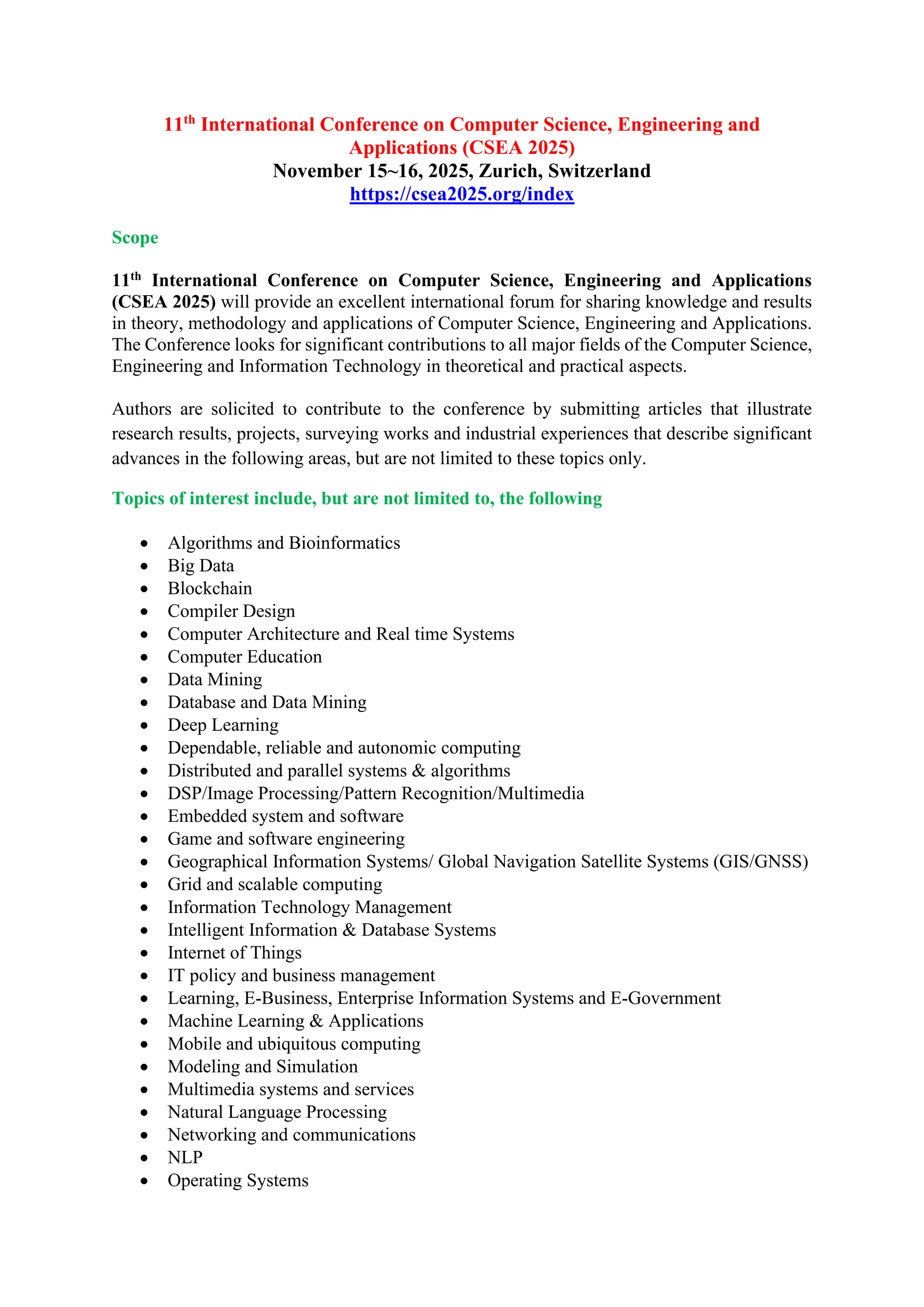11th International Conference on Computer Science, Engineering and ...